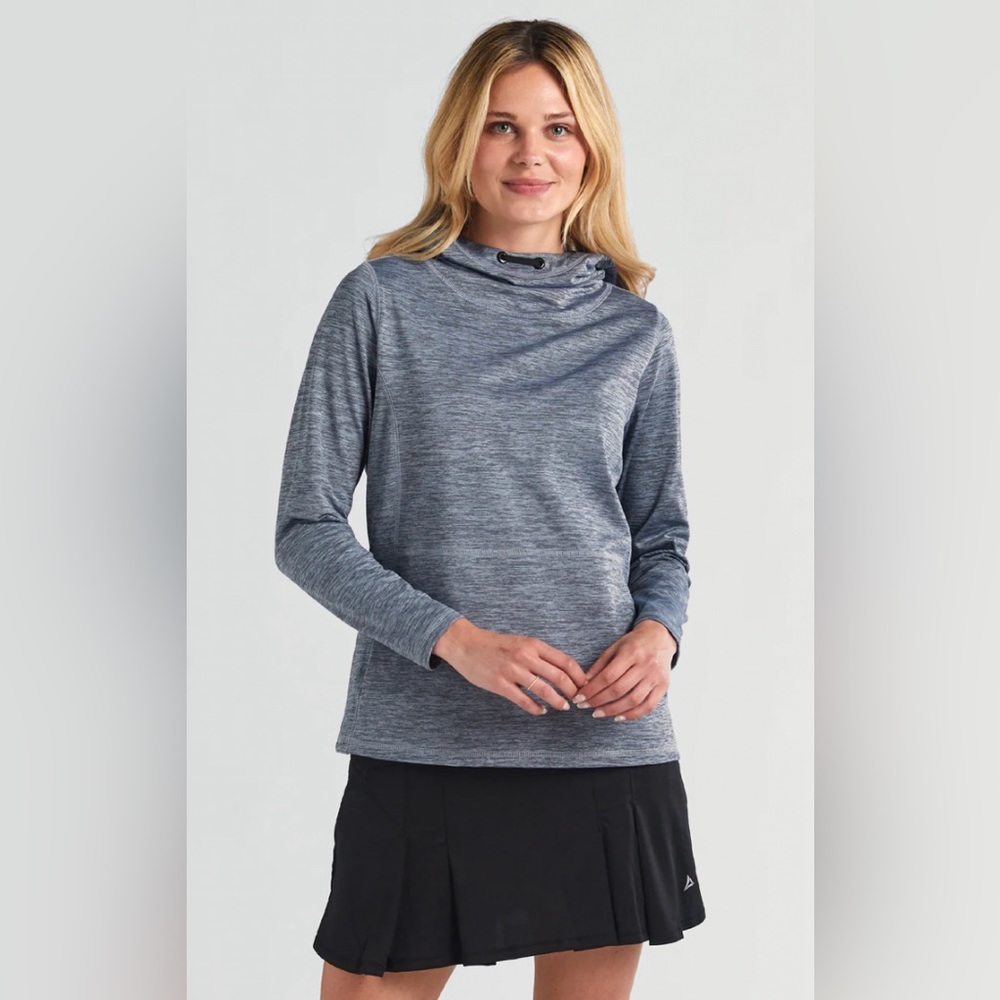 NWT- Bermuda Sands Carole Black Heather Golf/Athletic Hoodie, Size Small